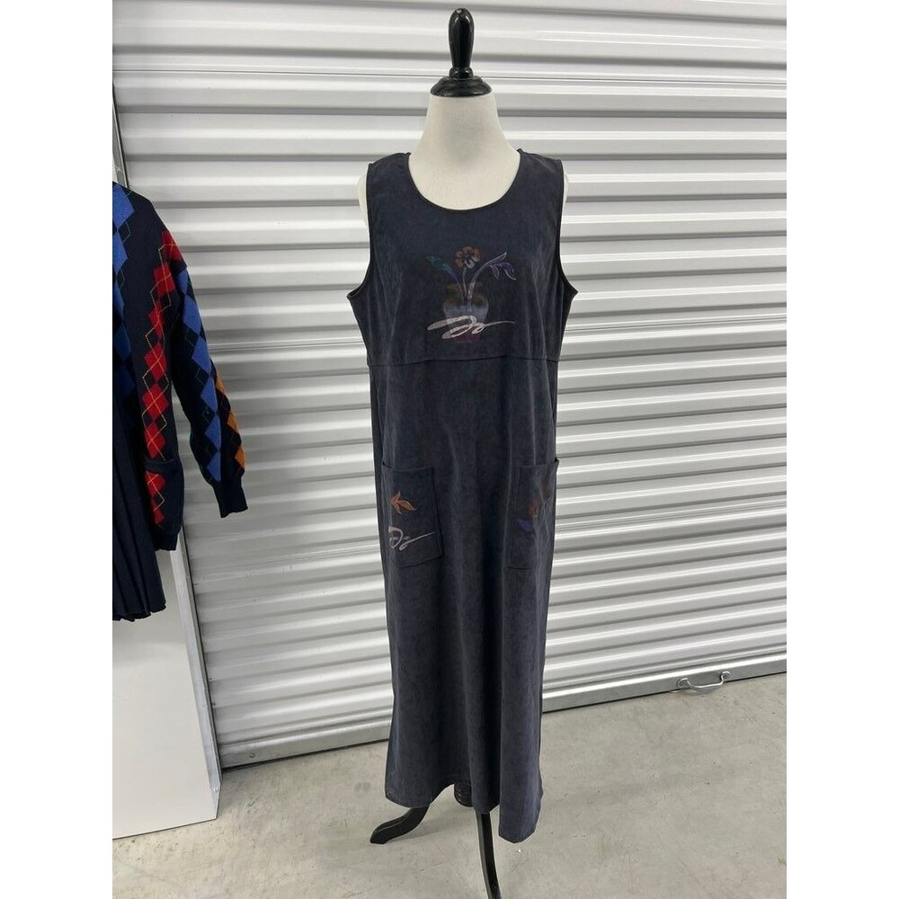 Vintage Jessica Howard Sleeveless Floral Embroidered Dress